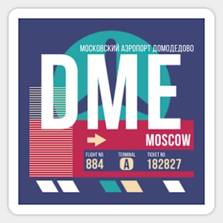 Moscow, Russia (DME) Airport Code Baggage Tag Sticker